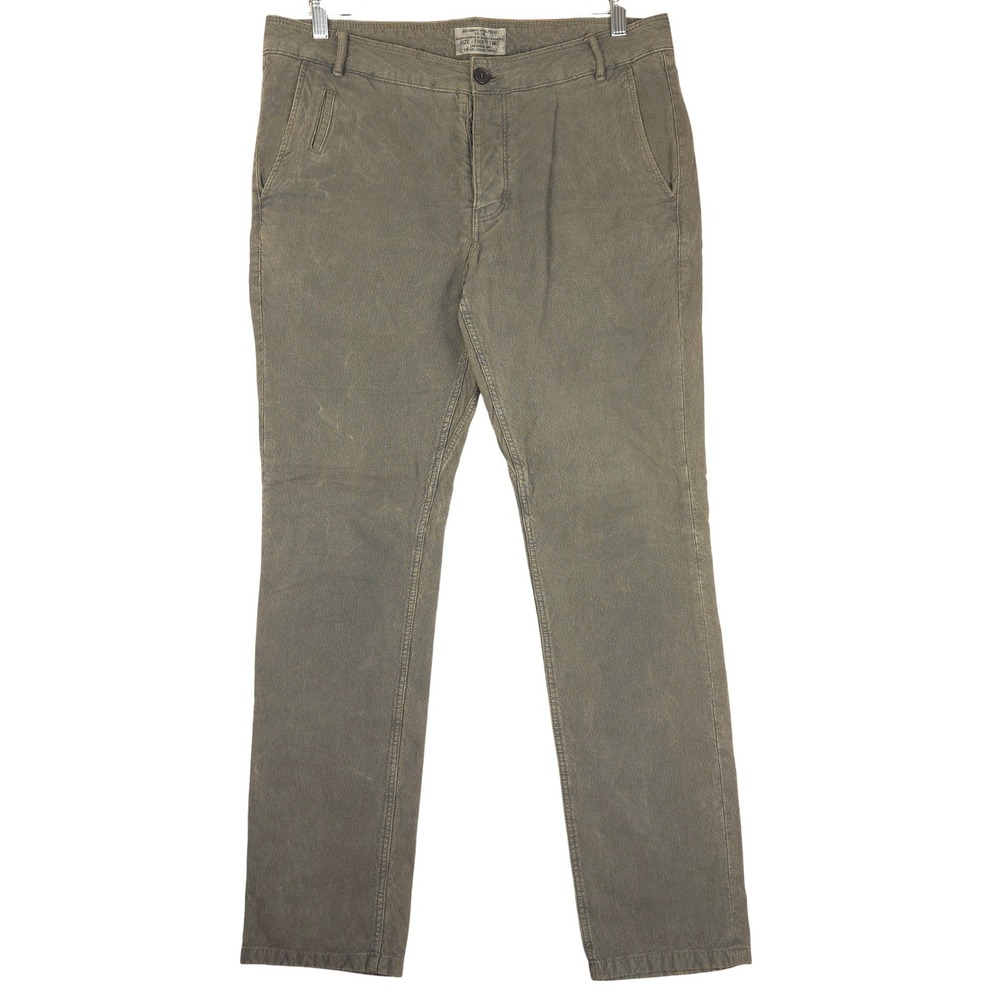 AllSaints Spitalfields Mens Trousers Olive Green Button‎ Fly 32 (Fits 36x31)